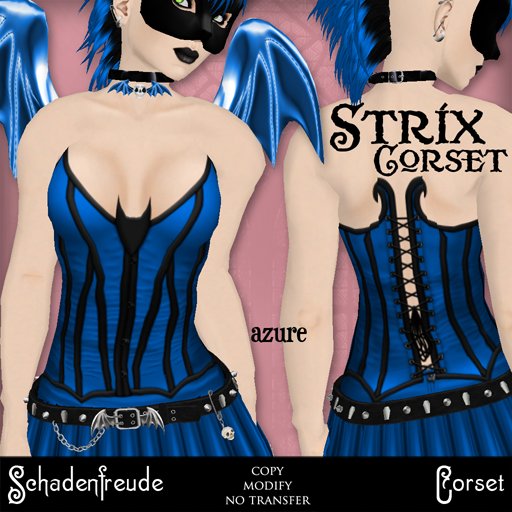 Schadenfreude Azure Strix Corset