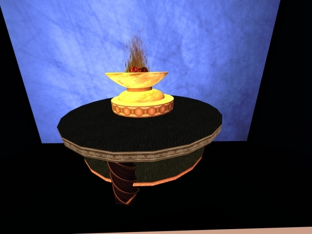black table with fire