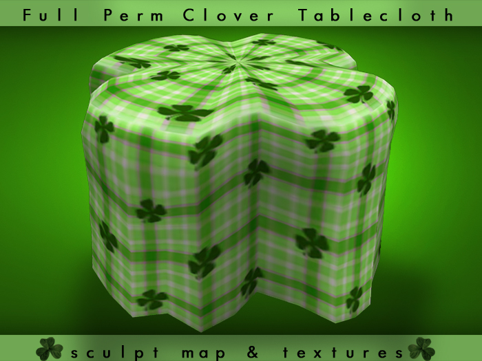 FULL PERM Clover Table Sculpt Map & Texture