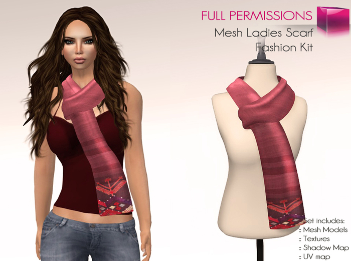Full Perm Rigged and Non Rigged Mesh Ladies Scarf With Different Sizes - Fashion Kit