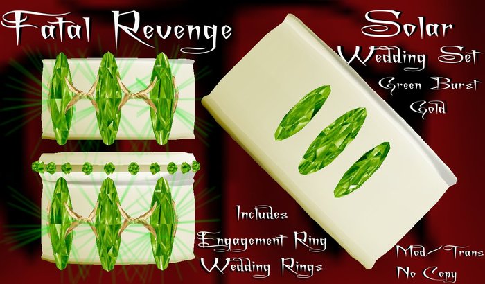 Fatal Revenge- Solar Wedding Set (Gold/Green Burst)