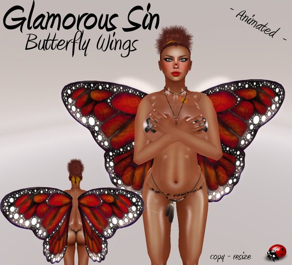 Glamorous Sin - Butterfly Wings - Gold