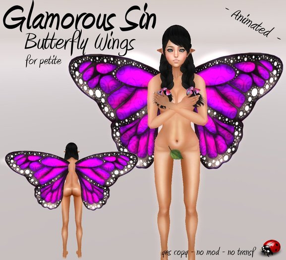 Glamorous Sin - Butterfly Wings petite - Gold
