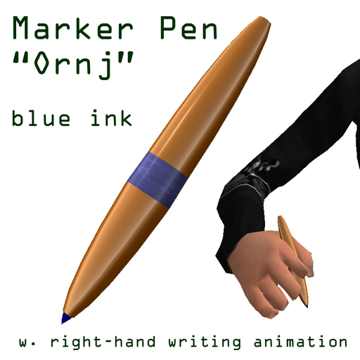 Marker Pen Ornj blue ink - w. writing animation