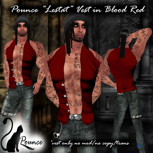 *P* Pounce "Lestat" Blood Red Vest (Open)