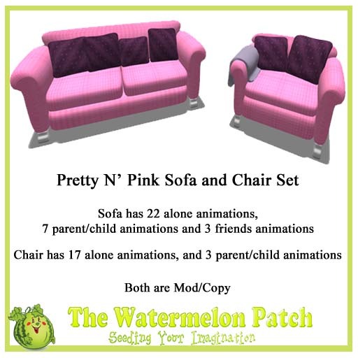 Pretty N' Pink Sofa and Chair Set