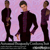 nM Autumnal Burgundy Corduroy Suit Promo