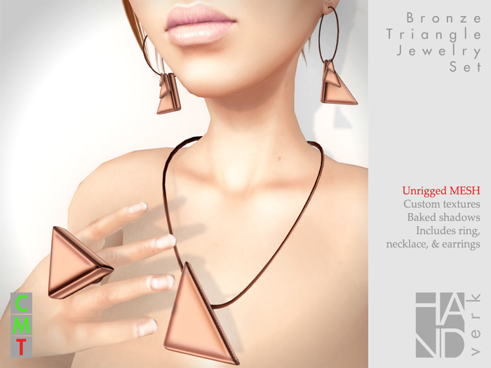 [HANDverk] Bronze Triangle Jewelry Set 