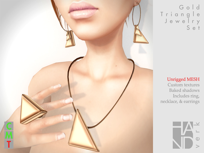 [HANDverk] Gold Triangle Jewelry Set 