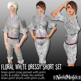 nM Floral White Dressy Short Set 