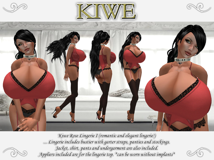 Kiwe Rose Lingerie I (red) for Prim B's