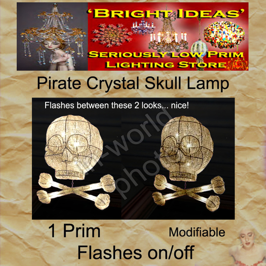 Pirate Skull Lamp  