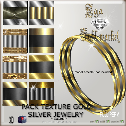 PACK TEXTURE GOLD SILVER JEWELRY
