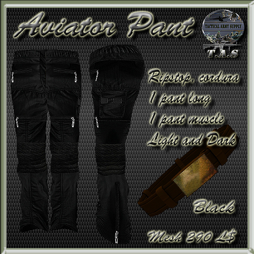 MESH AVIATOR PANT RIPTSOP BLACK