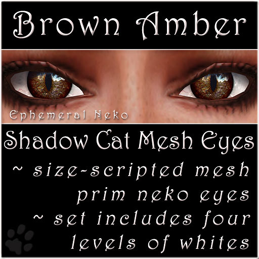 Ephemeral Neko - Shadow Cat Mesh Eyes (Brown Amber)