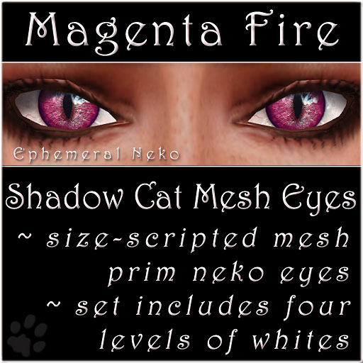 Ephemeral Neko - Shadow Cat Mesh Eyes (Magenta Fire)