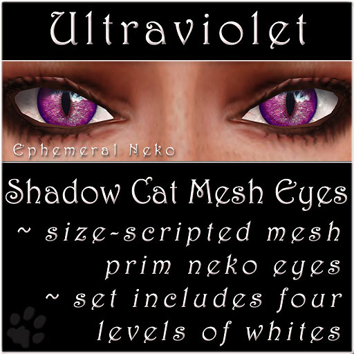Ephemeral Neko - Shadow Cat Mesh Eyes (Ultraviolet)
