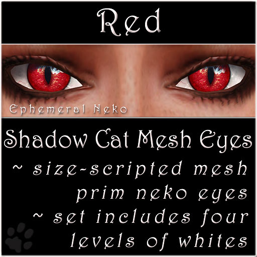 Ephemeral Neko - Shadow Cat Mesh Eyes (Red)