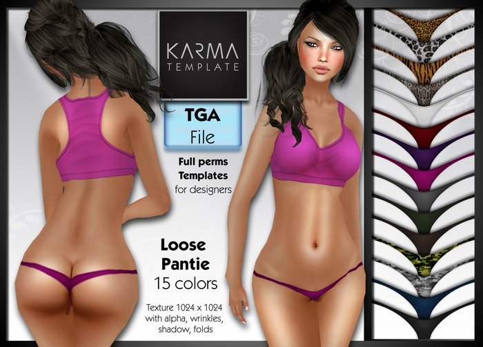 Karma Template - Tga - Sexy Loose Pantie - 15 Colors