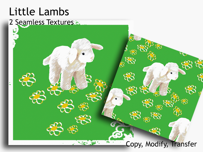 Little Lambs - 2 Seamless Textures Full Perm