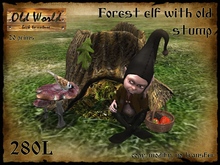 Forest elf with old stump - Old World - Garden gecorations