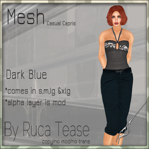 mesh capri dark blue