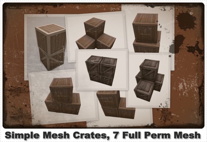 [E] Simple Mesh Crate V 1.0, 7 Mesh Full Permission