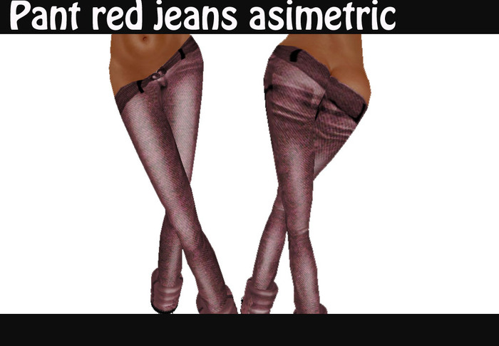 jeans asimetric rojo venta