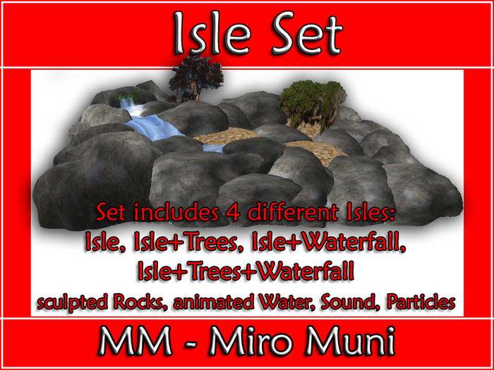 Island Set - 4 Islands, sculpted Rocks