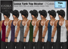 Karma Template - Tga - Loose Tank Top Bicolor - 7 Colors