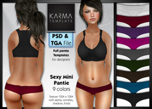 Karma Template - Psd & Tga - Sexy Mini Panties - 9 Colors