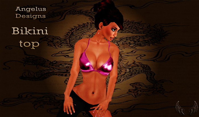 Angelus Designs-Shiny bikini top pink