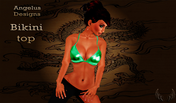 Shiny bikini top green