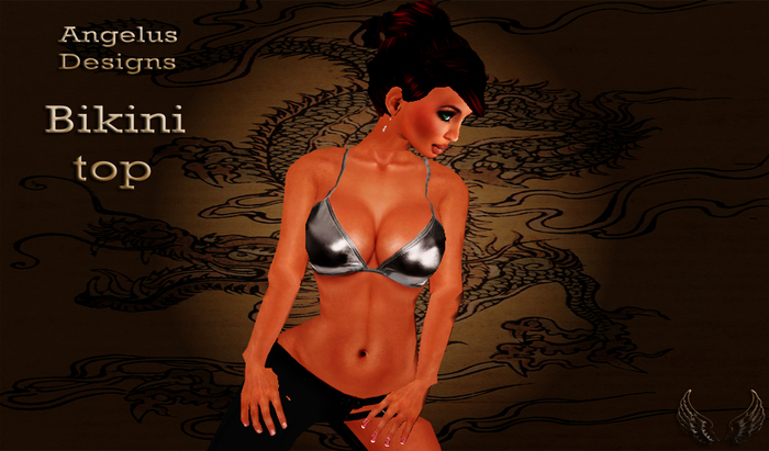 Shiny bikini top silver