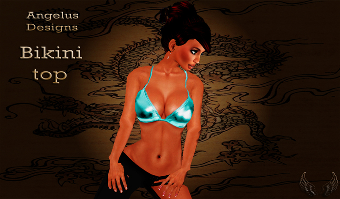 Shiny Bikini top teal