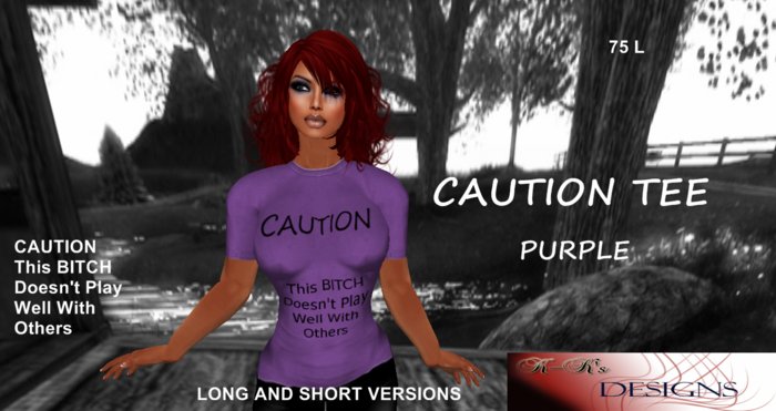 Caution Tee Purple