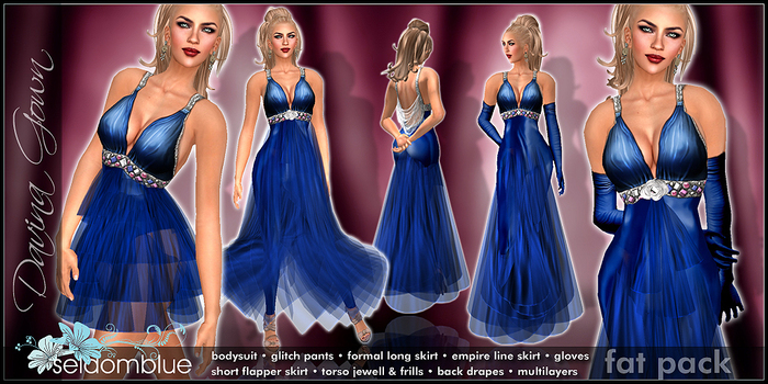 (SELDOM BLUE) DAVINA GOWN BLUE
