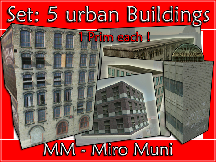 URBAN BUILDING 1-5 - Set includes all 5 buildings!
