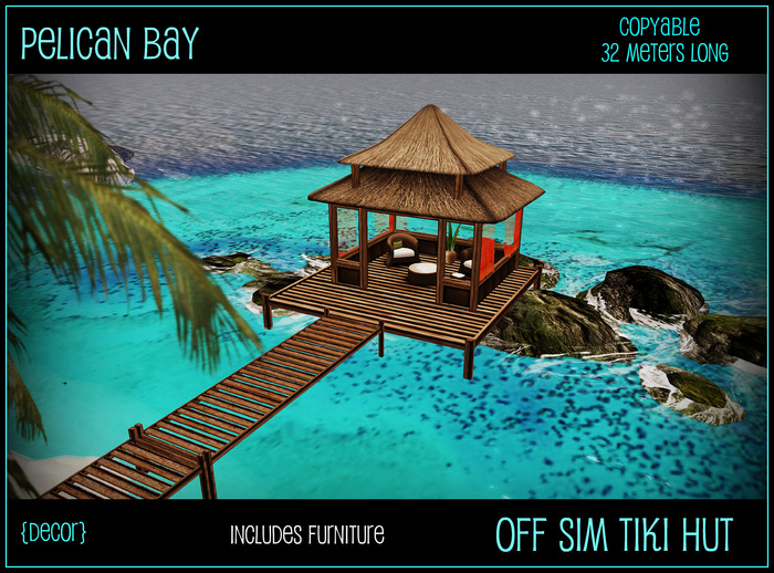 PROMO Off Sim Offsim Tropical Tiki Hut Gazebo with Dock