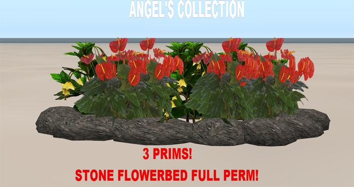 SCULPT STONE FLOWERBED FULL PERM 3 PRIMS BOXED