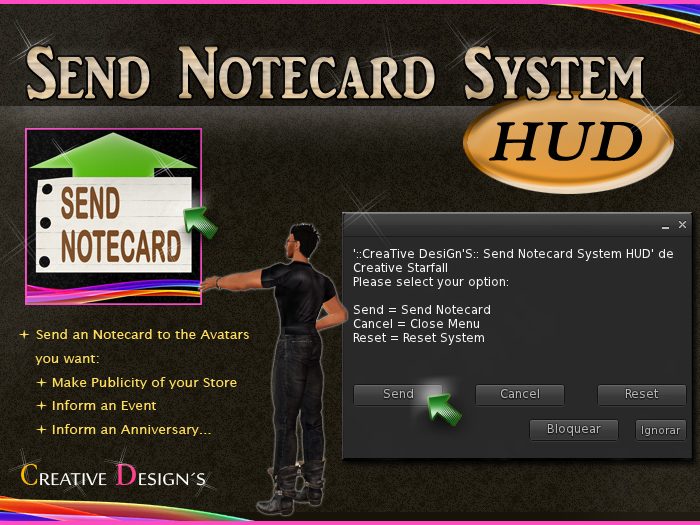 ::CreaTive DesiGn'S:: 0026 - Send Notecard System HUD