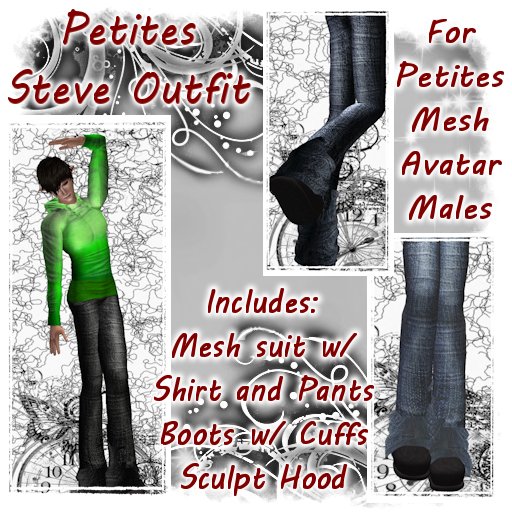 Steve - Green    *FOR PETITES MESH AVATARS*