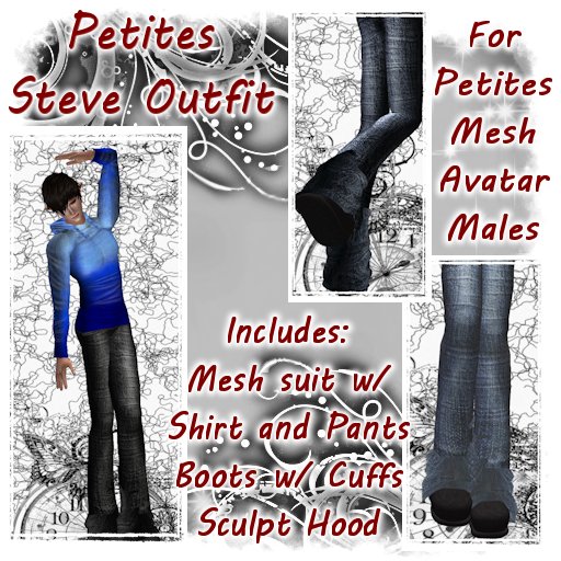 Steve - Blue    *FOR PETITES MESH AVATARS*