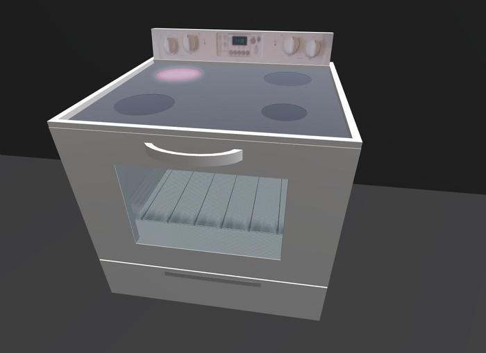 White Glass top stove/oven