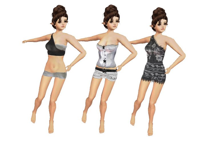 Petite Boadicea 3 B&W and Gray Outfits