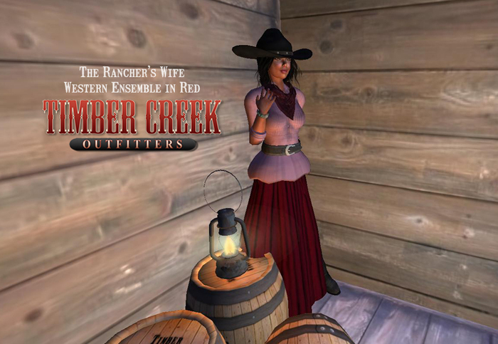 [Timber Creek] The Rancher's Wife Western Ensemble in Red