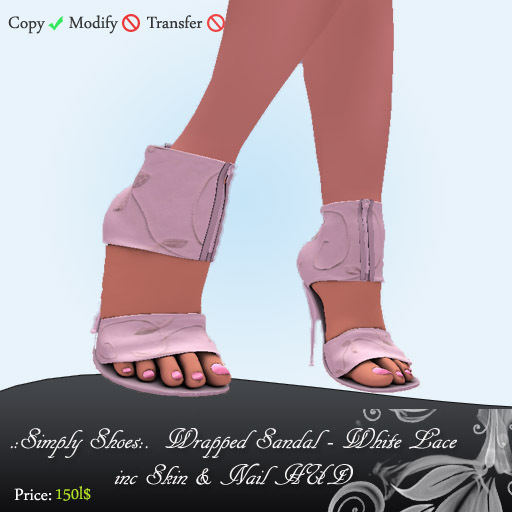 ::SSS:: Wrapped Heel - White Lace