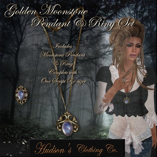 Golden Moonstone Pendant Set *COPY/Resize* By Candace Hudson