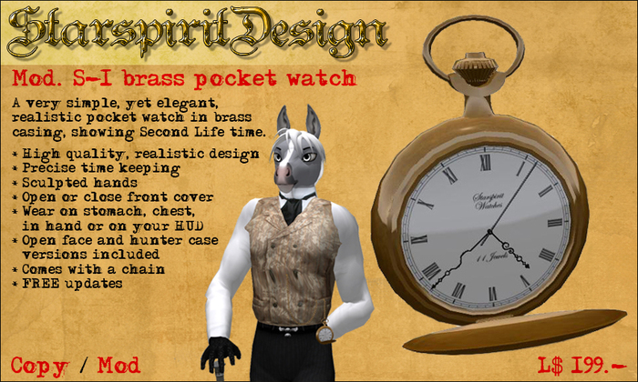[SSD] Pocket Watch | Mod. S-1 | Brass --- Starspirit Design