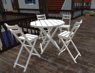 FIA 1 gardentable + 4 chairs (5 prims)